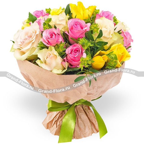 Миледи – букет из разноцветных роз