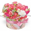 Просто улыбнись! - коробка с розовыми розами и тюльпанами 3D / 360 градусов
