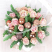 Мерцание - коробка с розовыми розами и елью 3